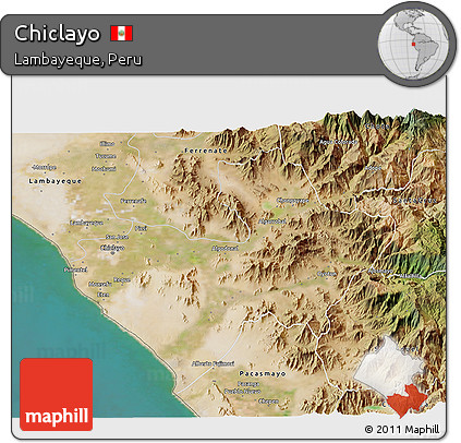 Satellite 3D Map of Chiclayo