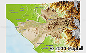 Satellite 3D Map of Chiclayo, physical outside