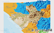 Satellite 3D Map of Chiclayo, political outside