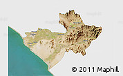 Satellite 3D Map of Chiclayo, single color outside