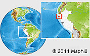 Physical Location Map of Lambayeque, highlighted country, within the entire country