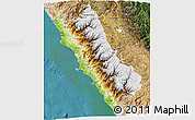 Physical 3D Map of Lima, satellite outside