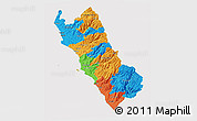 Political 3D Map of Lima, cropped outside