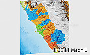 Political 3D Map of Lima, physical outside