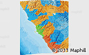 Political 3D Map of Lima, political shades outside