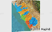 Political 3D Map of Lima, satellite outside