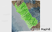 Political Shades 3D Map of Lima, darken, semi-desaturated