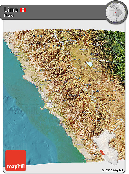 Satellite 3D Map of Lima