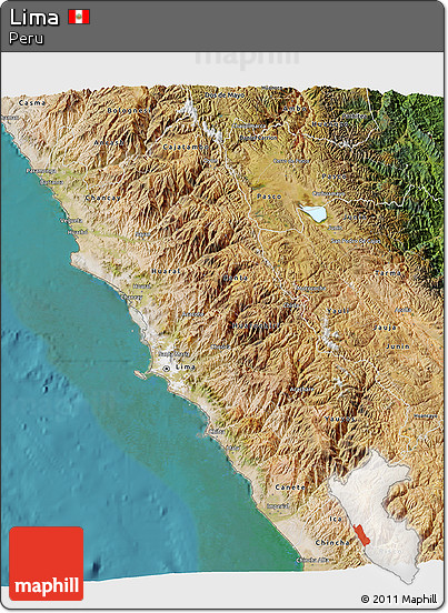 Satellite 3D Map of Lima