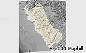Shaded Relief 3D Map of Lima, darken, desaturated