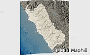 Shaded Relief 3D Map of Lima, darken