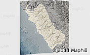 Shaded Relief 3D Map of Lima, darken, semi-desaturated