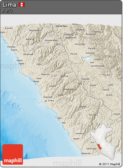Shaded Relief 3D Map of Lima