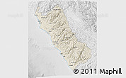 Shaded Relief 3D Map of Lima, lighten, desaturated