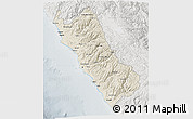 Shaded Relief 3D Map of Lima, lighten, semi-desaturated