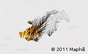 Physical 3D Map of Canta, cropped outside