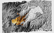 Physical 3D Map of Canta, darken, desaturated
