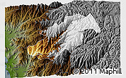 Physical 3D Map of Canta, darken