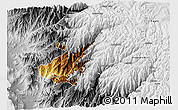Physical 3D Map of Canta, desaturated