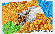 Physical 3D Map of Canta, political outside