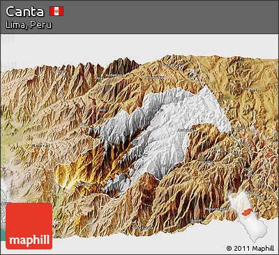 Physical 3D Map of Canta, satellite outside