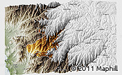 Physical 3D Map of Canta, semi-desaturated