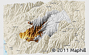 Physical 3D Map of Canta, shaded relief outside