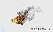 Physical 3D Map of Canta, single color outside