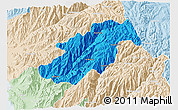 Political 3D Map of Canta, lighten