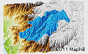 Political 3D Map of Canta, physical outside