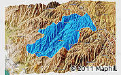 Political 3D Map of Canta, satellite outside