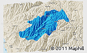 Political 3D Map of Canta, shaded relief outside
