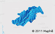 Political 3D Map of Canta, single color outside