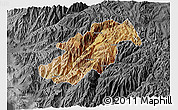 Satellite 3D Map of Canta, darken, desaturated