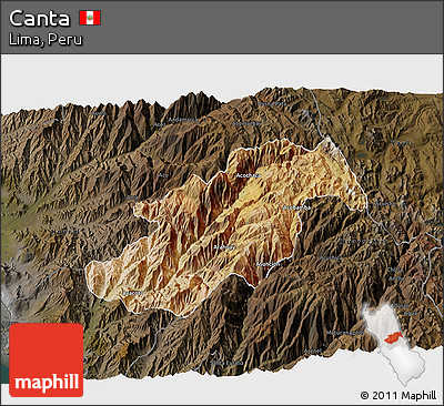 Satellite 3D Map of Canta, darken