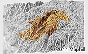 Satellite 3D Map of Canta, lighten, desaturated