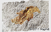 Satellite 3D Map of Canta, lighten, semi-desaturated