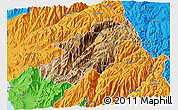 Satellite 3D Map of Canta, political outside