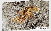 Satellite 3D Map of Canta, semi-desaturated