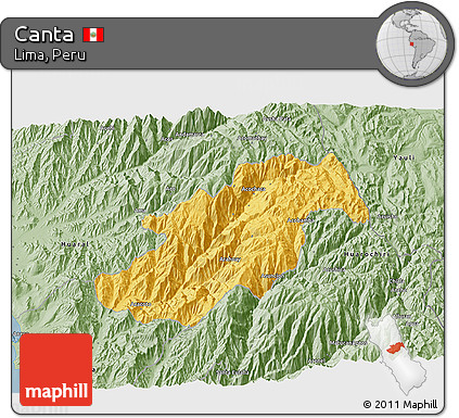 Savanna Style 3D Map of Canta