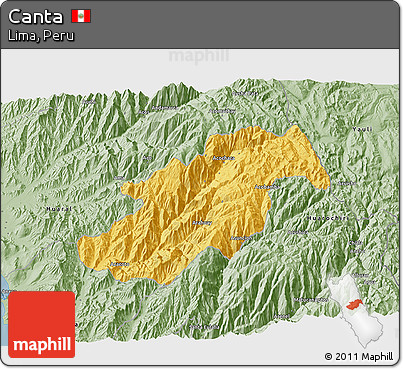 Savanna Style 3D Map of Canta