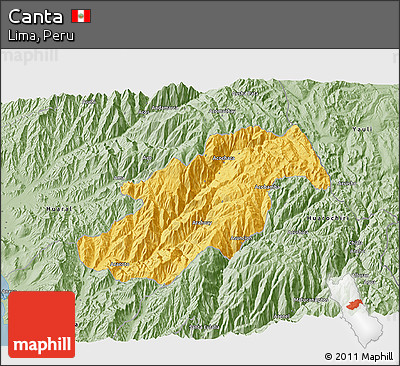 Savanna Style 3D Map of Canta