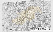 Shaded Relief 3D Map of Canta, desaturated