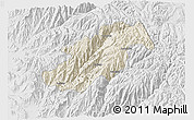 Shaded Relief 3D Map of Canta, lighten, desaturated