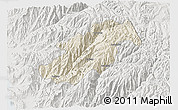 Shaded Relief 3D Map of Canta, lighten, semi-desaturated