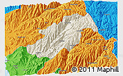 Shaded Relief 3D Map of Canta, political outside
