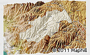 Shaded Relief 3D Map of Canta, satellite outside