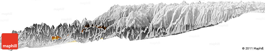 Physical Horizon Map of Canta, lighten, desaturated