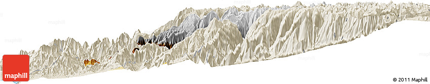 Physical Horizon Map of Canta, shaded relief outside