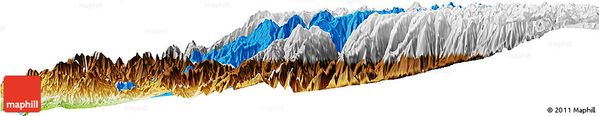 Political Horizon Map of Canta, physical outside